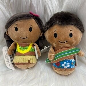NWT HALLMARK ITTY BITTYS Hawaiian Hawaii HULA GIRL SURFER BOY COLLECTIBLE!!